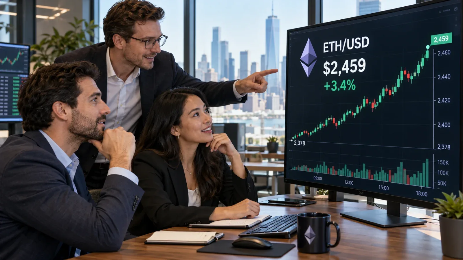Ethereum hits $2,400 as declining Treasury yields lower inflation concerns